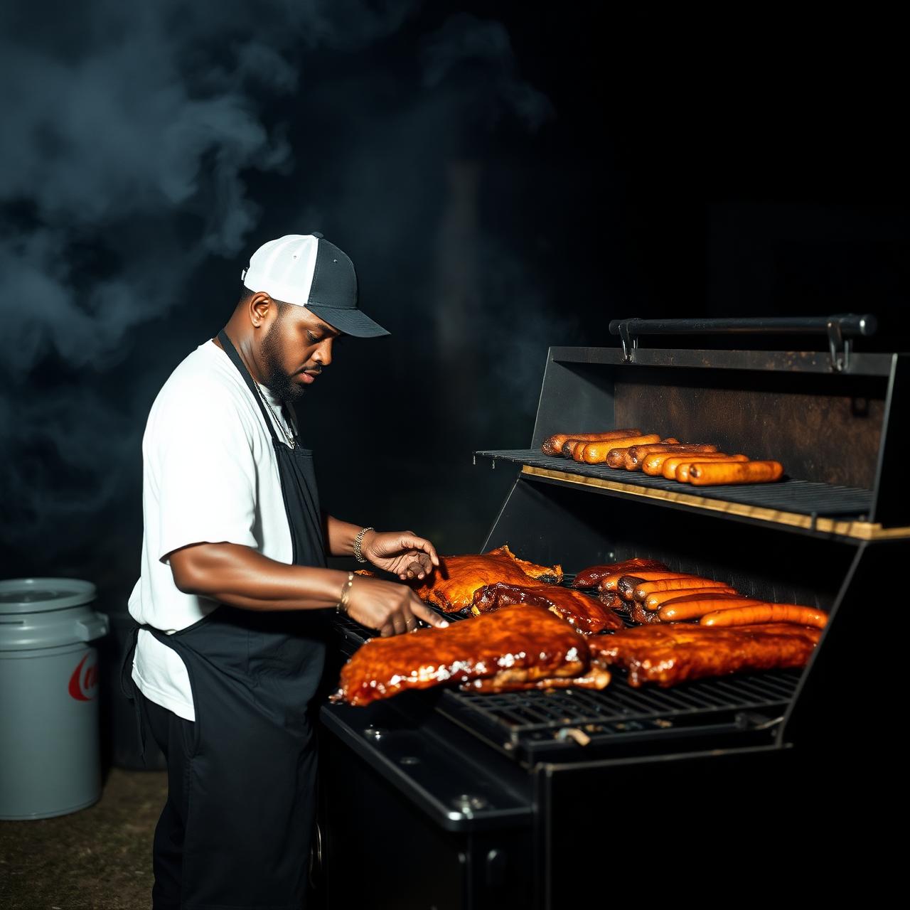 Chef StrQke working the pit